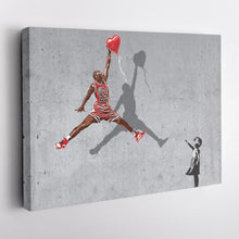 Load image into Gallery viewer, Michael Jordan Banksy Balloon Girl Canvas Art - NBA Street Art Decor
