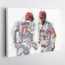 Load image into Gallery viewer, Shohei Ohtani &amp; Mike Trout Canvas Art – Los Angeles Angels Wall Decor
