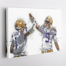 Load image into Gallery viewer, Joe Burrow &amp; Ja&#39;Marr Chase Canvas Art – LSU Tigers Wall Decor
