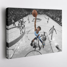 Load image into Gallery viewer, Ja Morant Canvas Art – Dunk Attempt Over Davis Wall Decor
