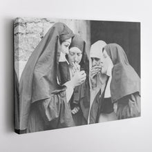 Load image into Gallery viewer, Smoking Nuns Canvas Wall Art - Funny Religious Wall Decor Print
