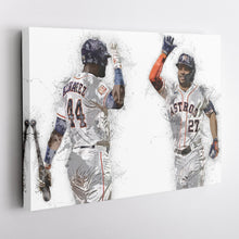 Load image into Gallery viewer, Yordan Alvarez &amp; Jose Altuve Canvas Art – Houston Astros Wall Decor
