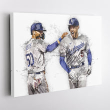 Load image into Gallery viewer, Freddie Freeman &amp; Mookie Betts Canvas Art – Los Angeles Dodgers Wall Decor
