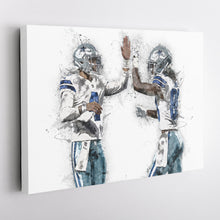 Load image into Gallery viewer, Dak Prescott &amp; CeeDee Lamb Canvas Art – Dallas Cowboys Wall Decor
