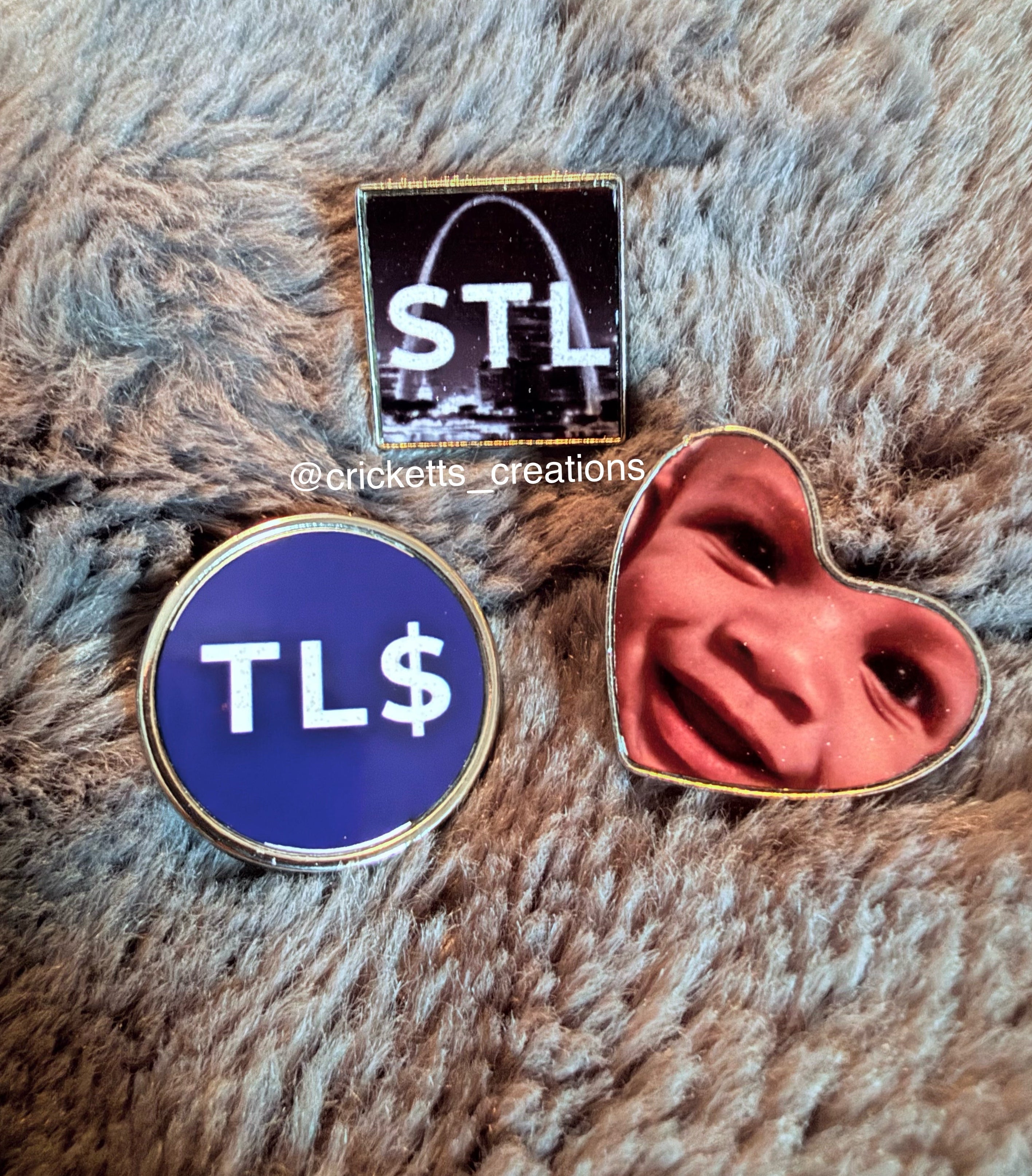 Little Love Collection Pins — Heart, Round & Square