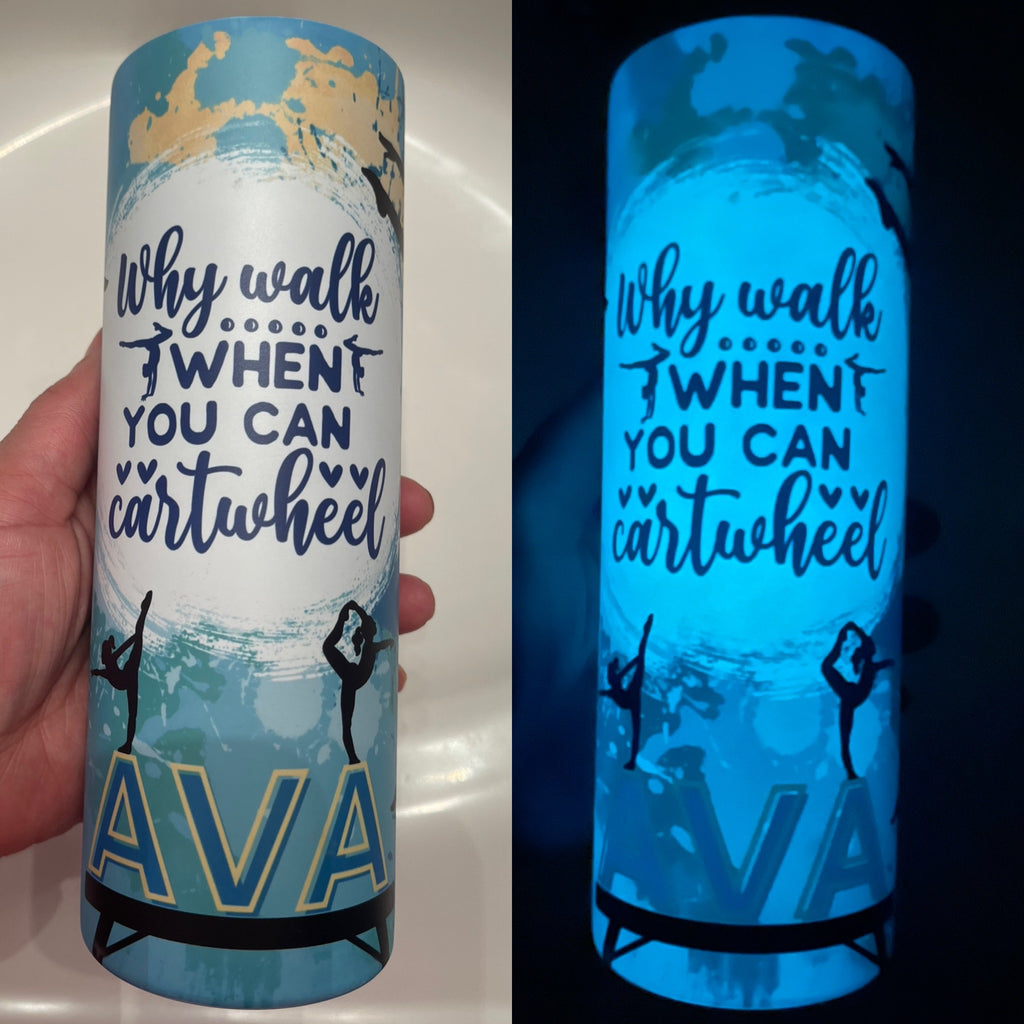 20oz Custom Glow Skinny Tumbler