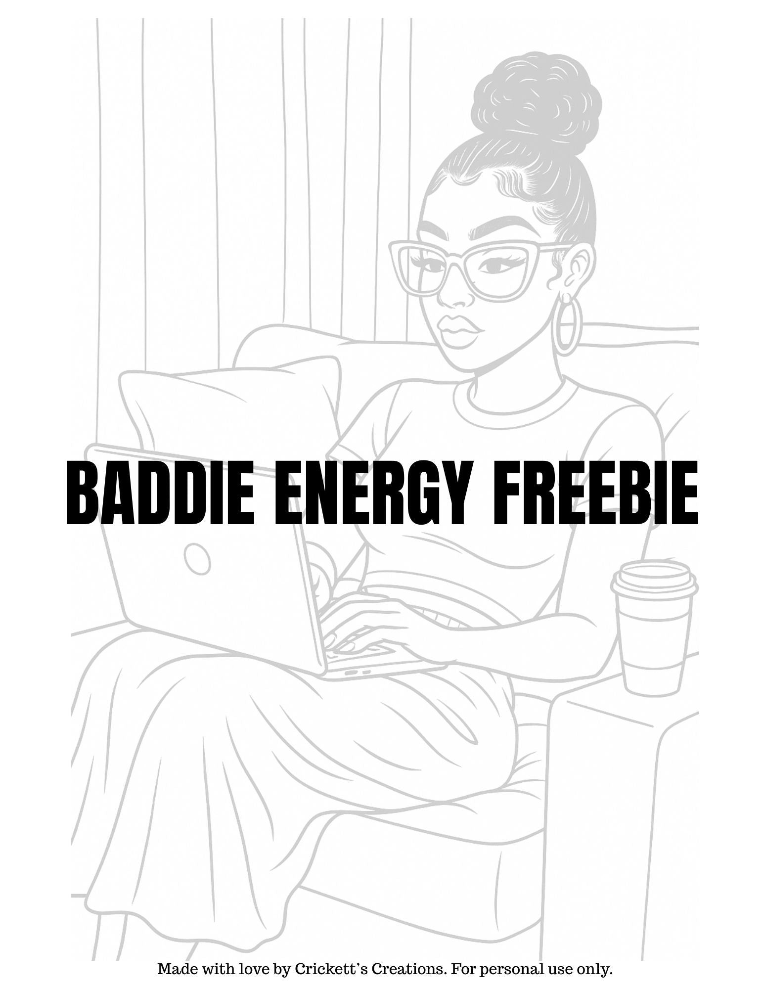 Baddie Energy Sampler Page – Free Coloring Download