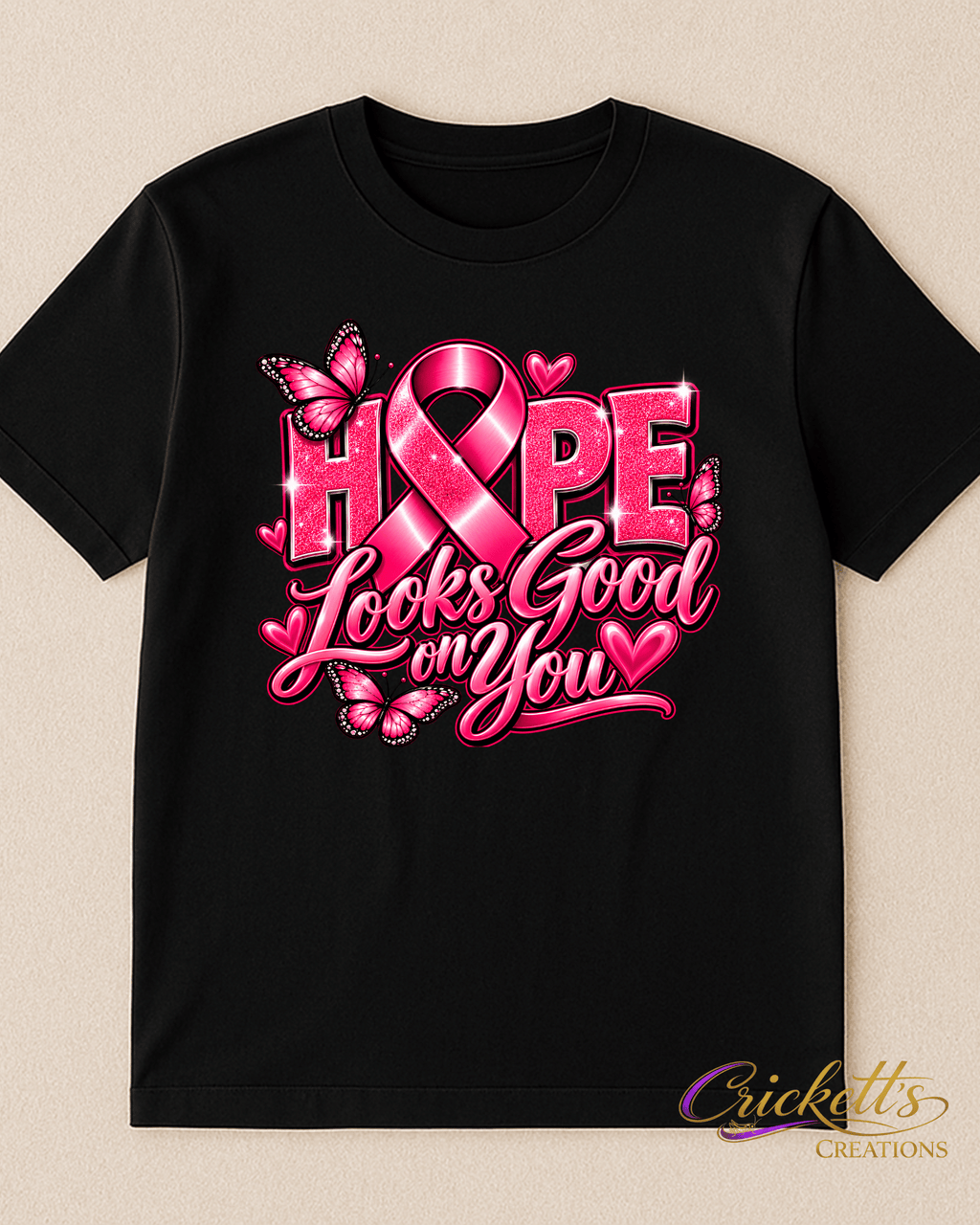 Hope Looks Good on You – Breast Cancer Awareness T-Shirt 🎀💕
