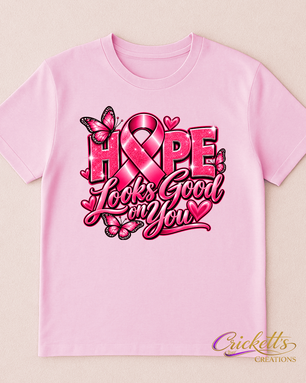 Hope Looks Good on You – Breast Cancer Awareness T-Shirt 🎀💕
