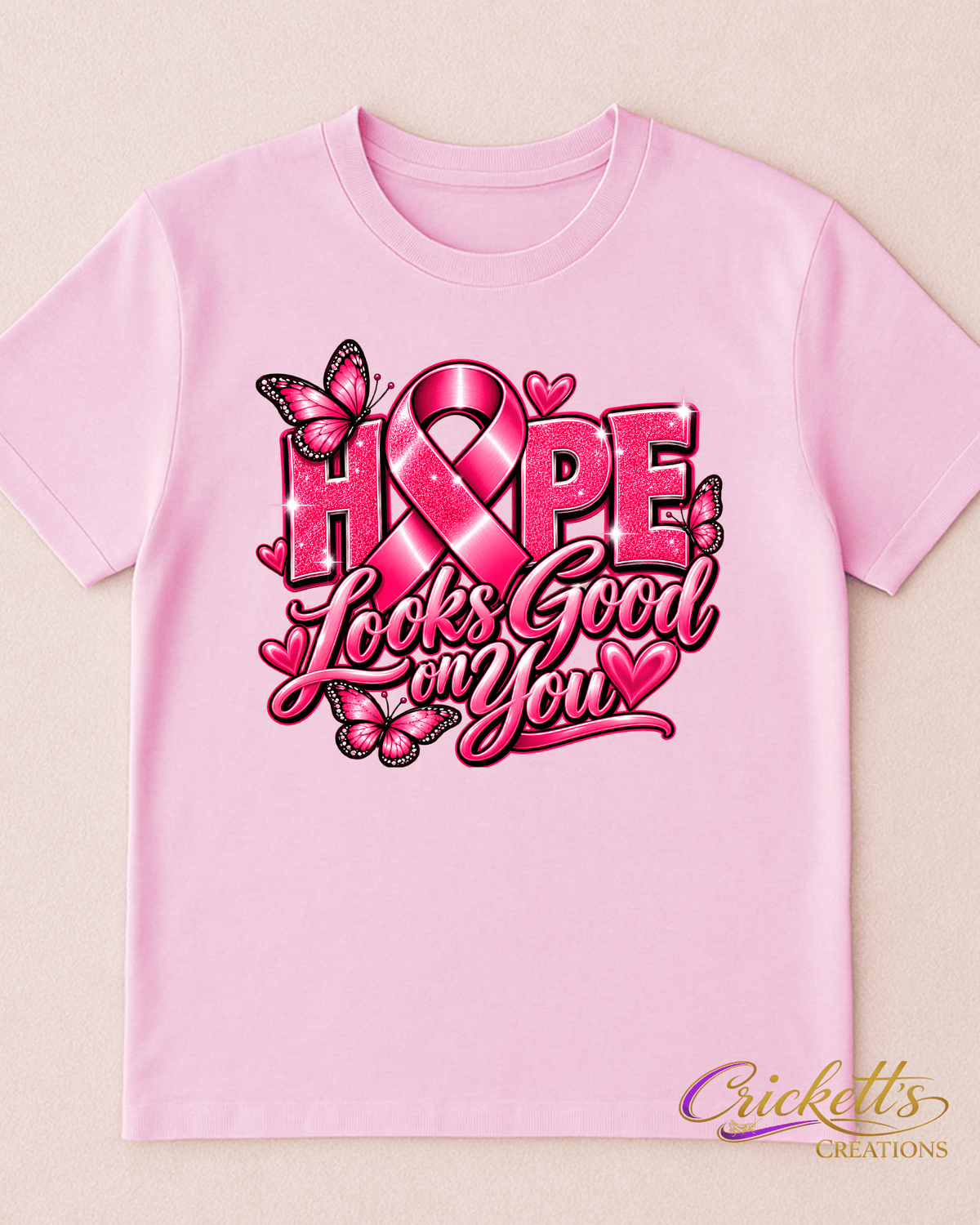 Hope Looks Good on You – Breast Cancer Awareness T-Shirt 🎀💕