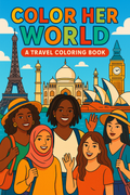 Color Her World: A Travel Coloring Book Featuring Bold Women Around the Globe