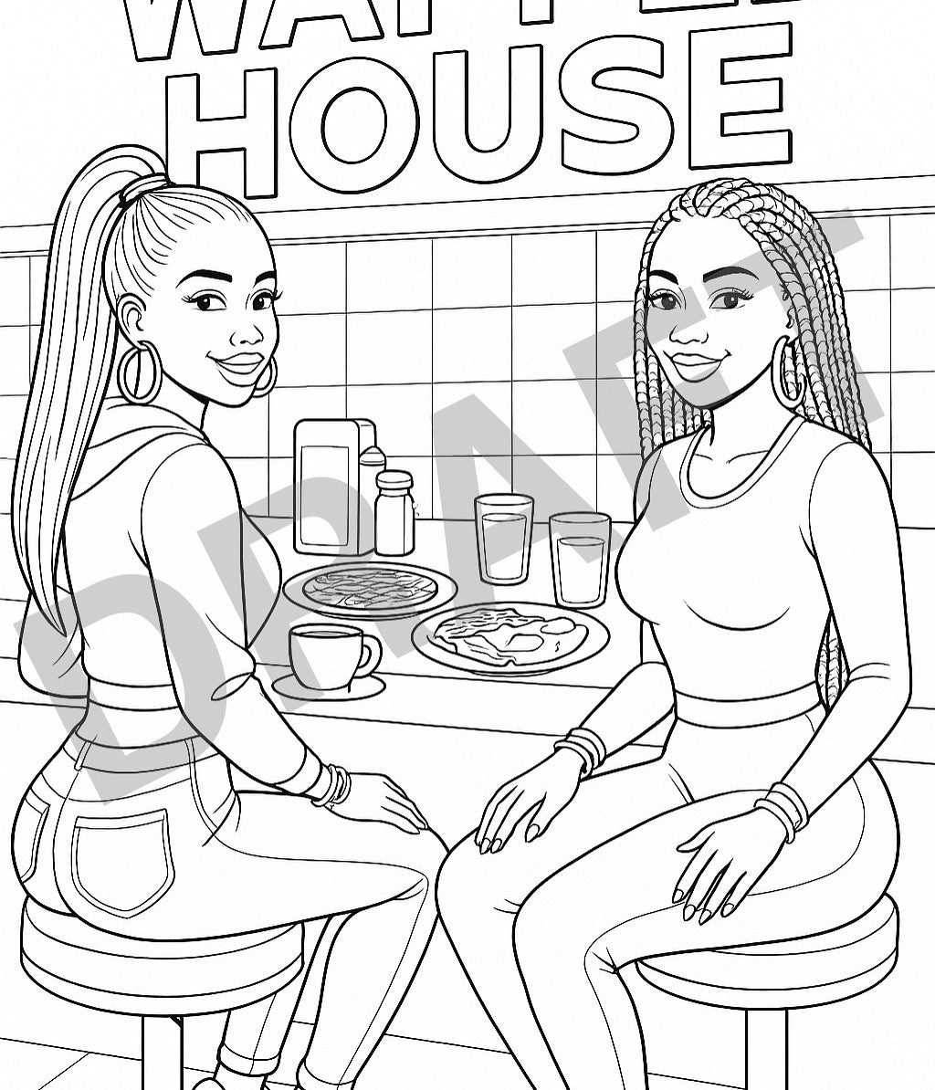 Waffle House – Baddie Coloring Page | $1 Digital Download
