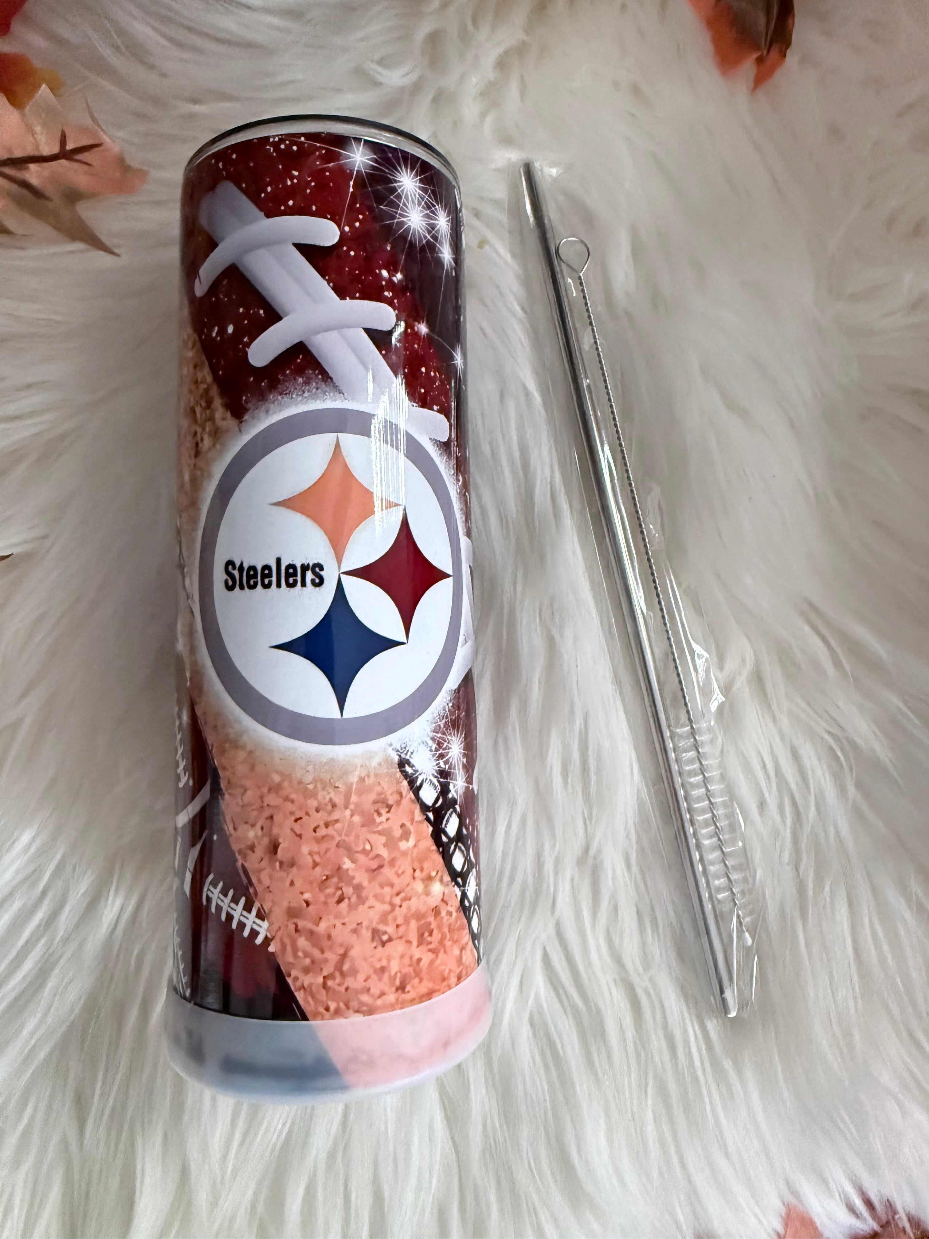 Mockup Stock: NFL-Inspired Pittsburgh Steelers Skinny Tumbler – 20oz Straight