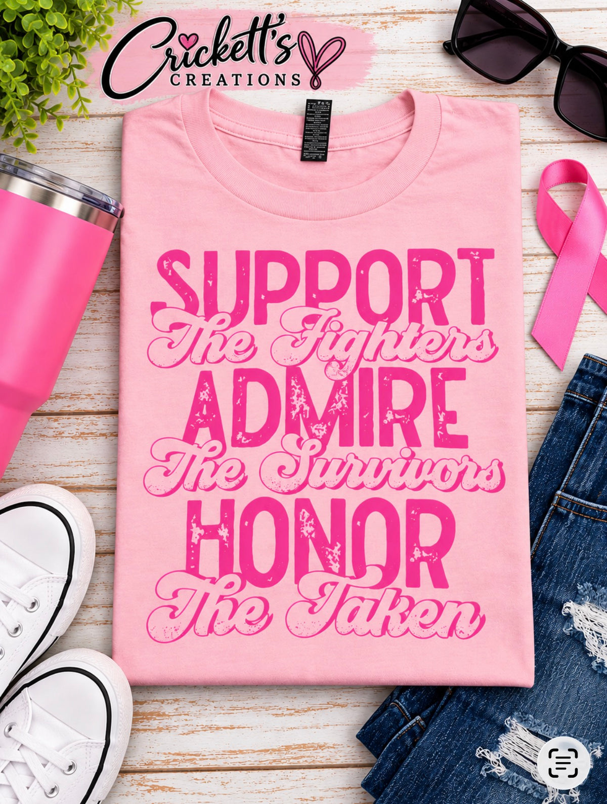 Support, Admire, Honor Breast Cancer Awareness Tee – Pink Tribute Shirt