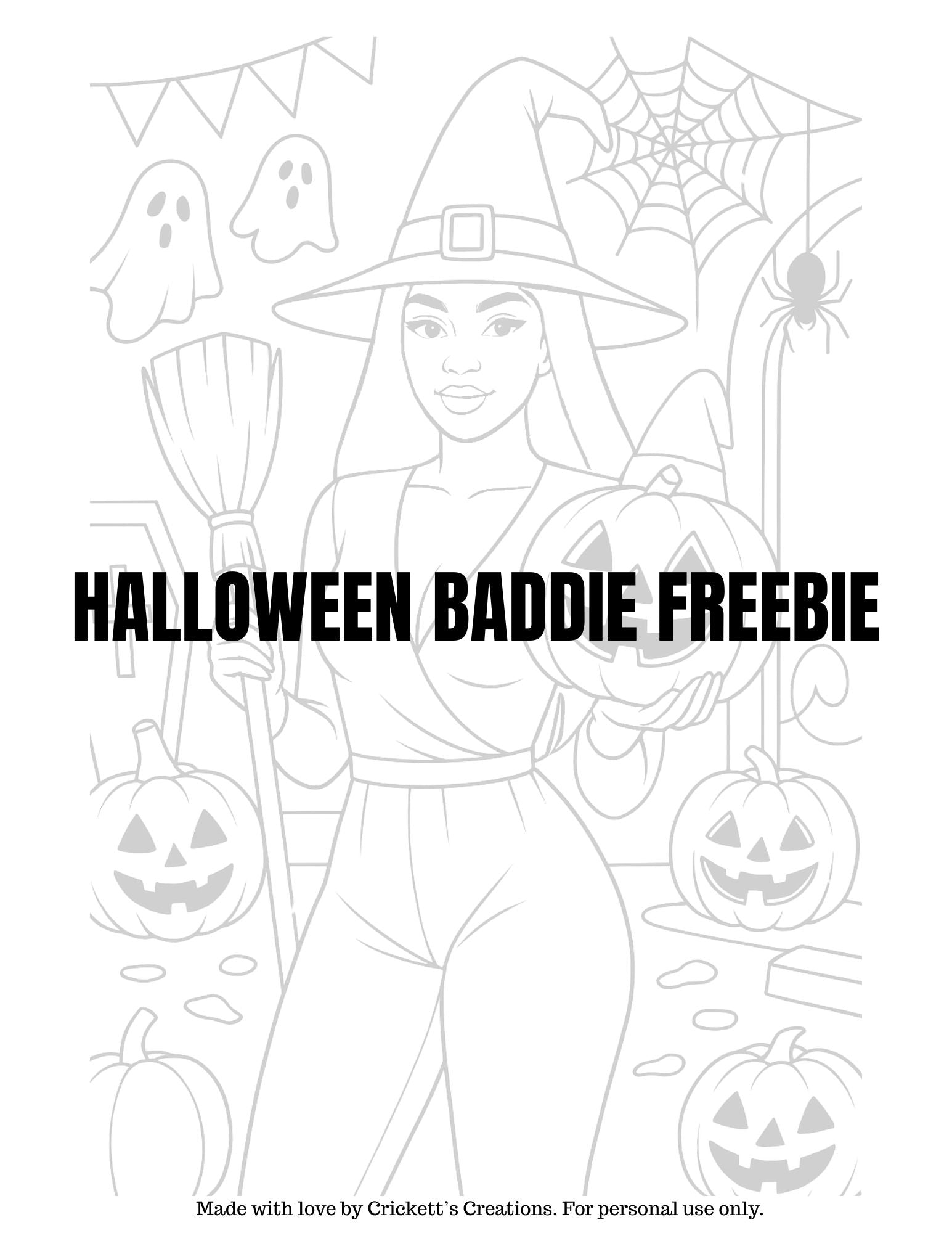 Halloween Baddie Energy Sampler Page – Free Coloring Download