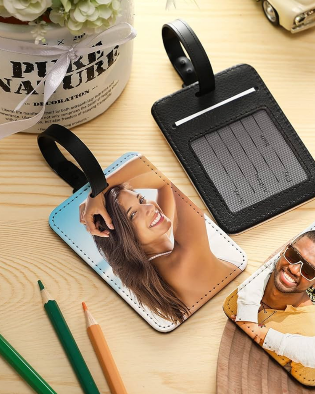Custom Travel Tag with Contact Card