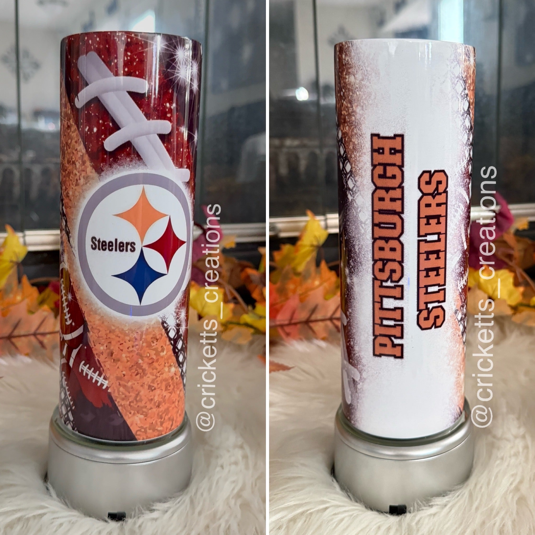 Mockup Stock: NFL-Inspired Pittsburgh Steelers Skinny Tumbler – 20oz Straight