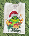 Merry Christmas Grinch Glitter Sweatshirt