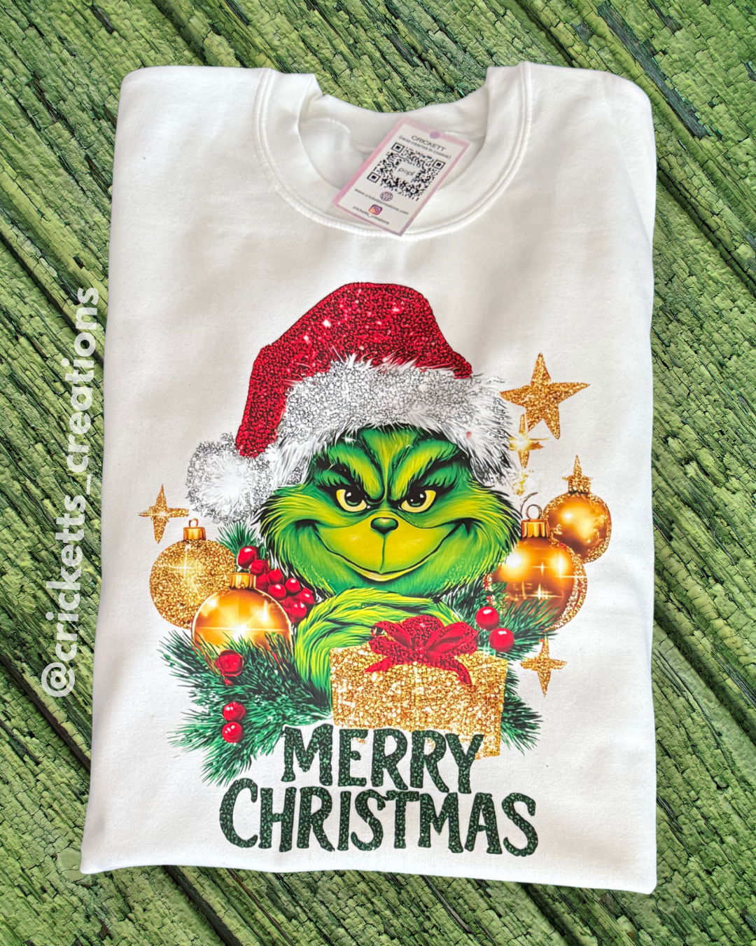 Merry Christmas Grinch Glitter Sweatshirt