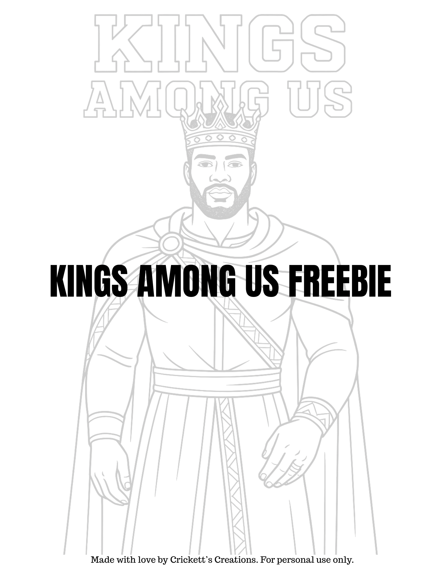 Kings Among Us Sampler Page- Free Coloring Download