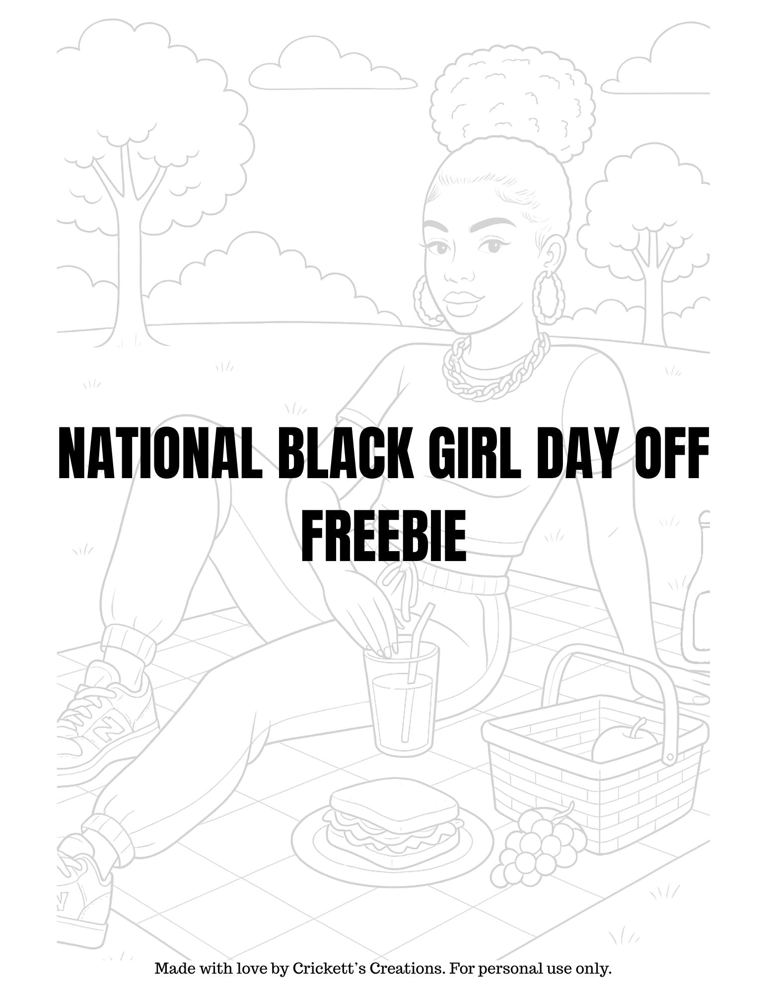 🌸 National Black Girl Day Off: Self-Care Coloring Pack