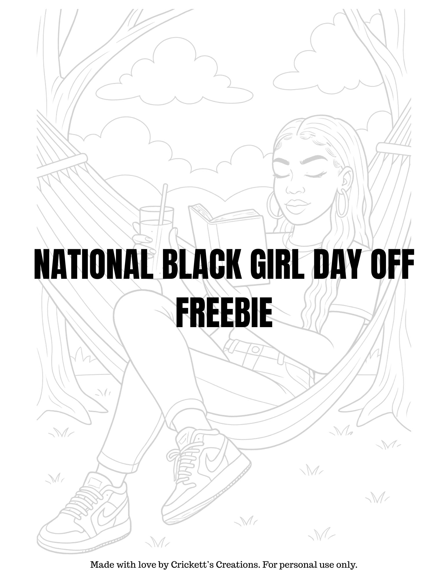 🌸 National Black Girl Day Off: Self-Care Coloring Pack