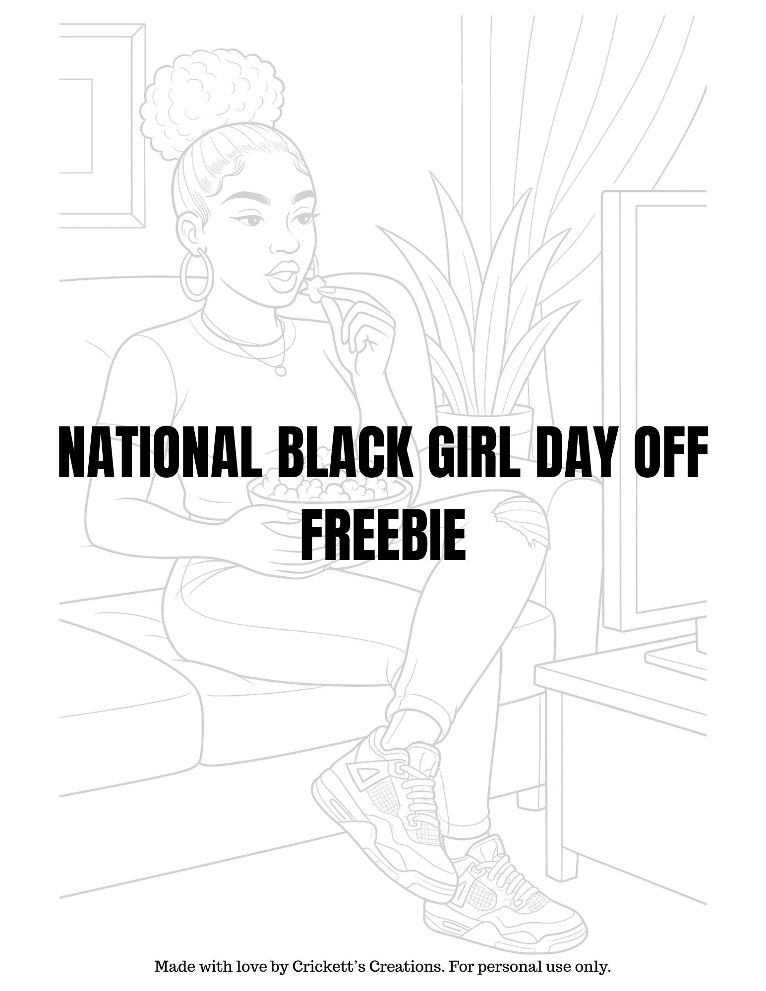 🌸 National Black Girl Day Off: Self-Care Coloring Pack