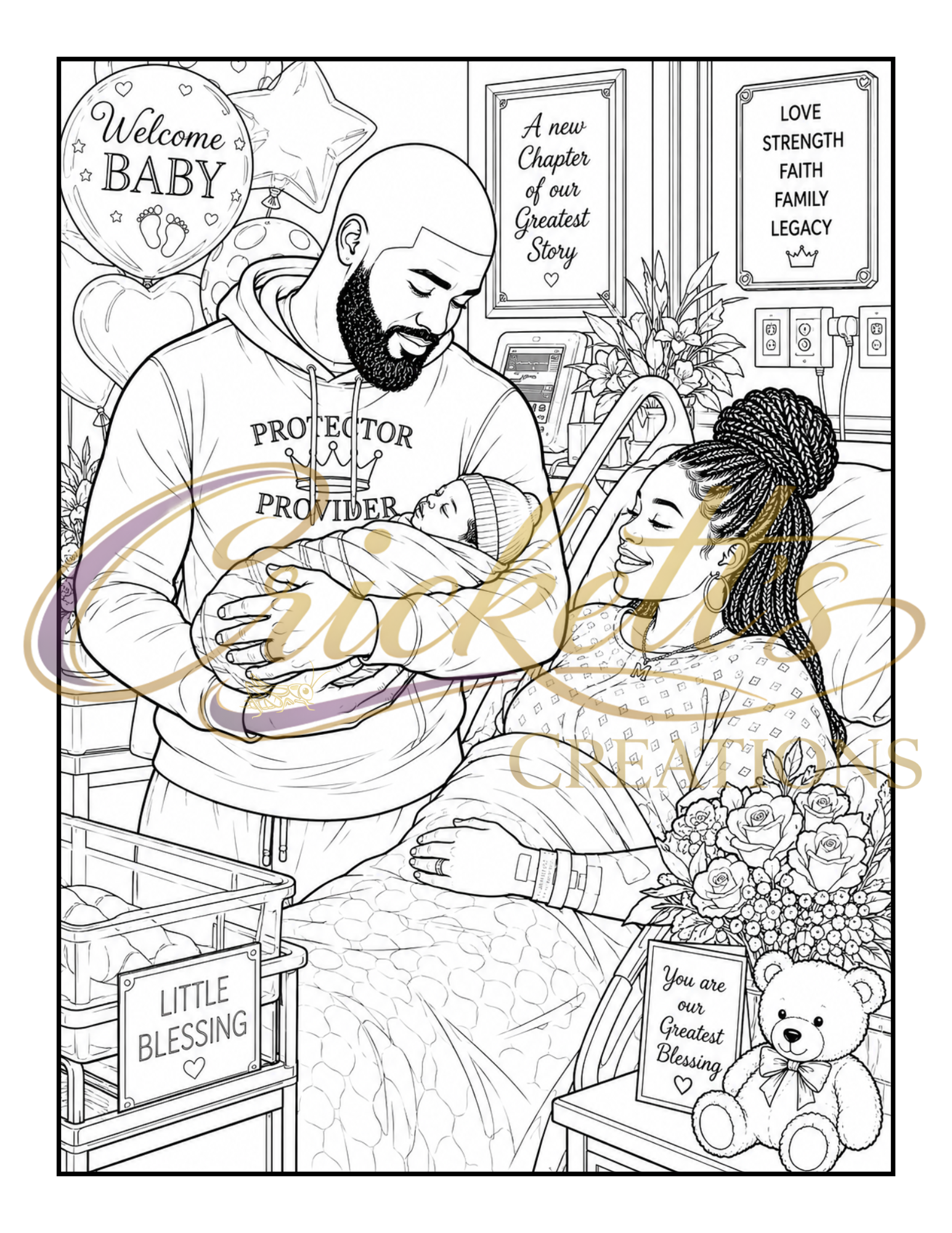 Kings Among Us (Celebrating Black Fatherhood): A Coloring Book Honoring Fathers, Protectors, Providers & Role Models