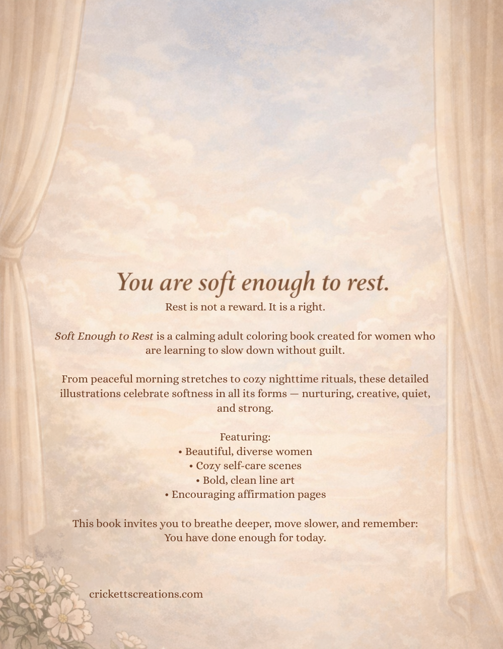 Soft Enough to Rest: A Gentle Coloring Book for Women Learning to Slow Down