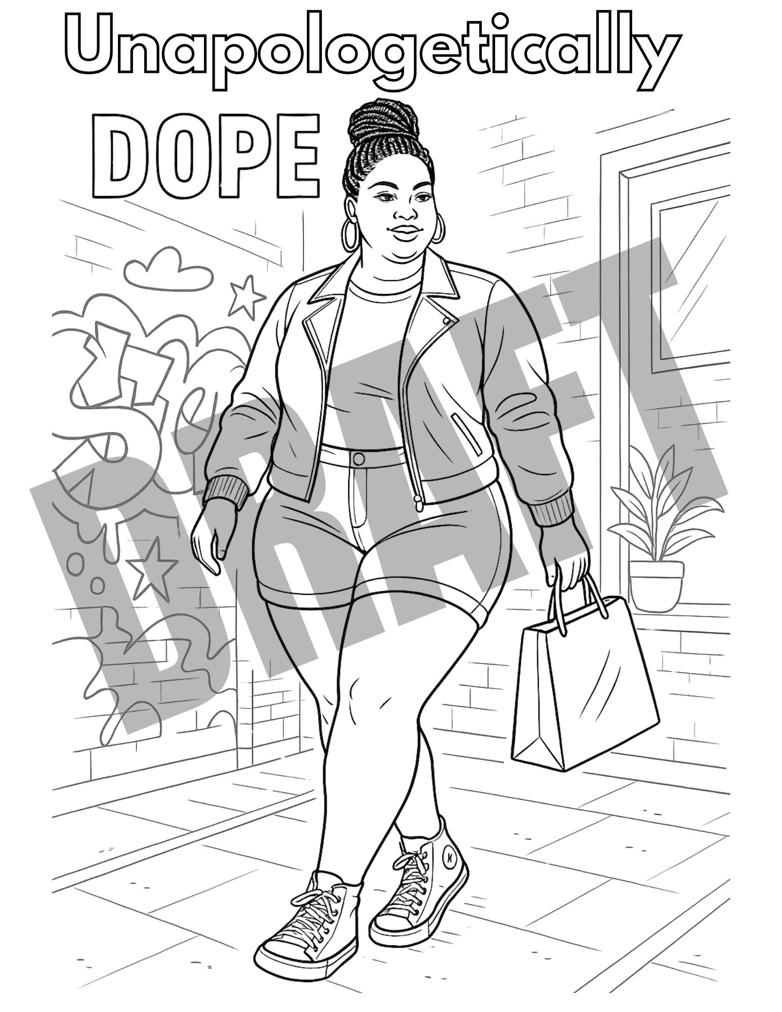 Unapologetically Dope – Baddie Coloring Page | $1 Digital Download