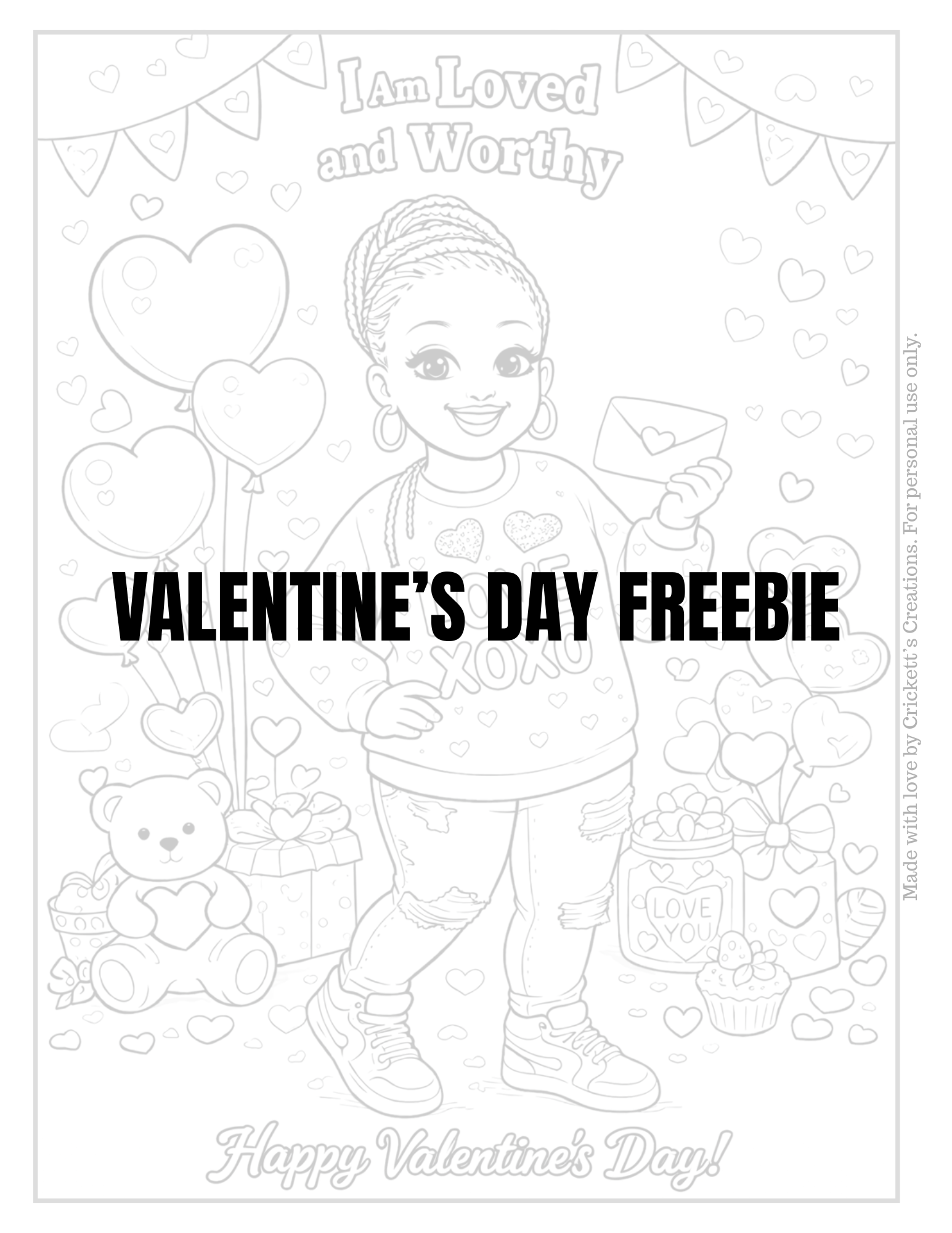 Valentine’s Day Coloring Page Freebie