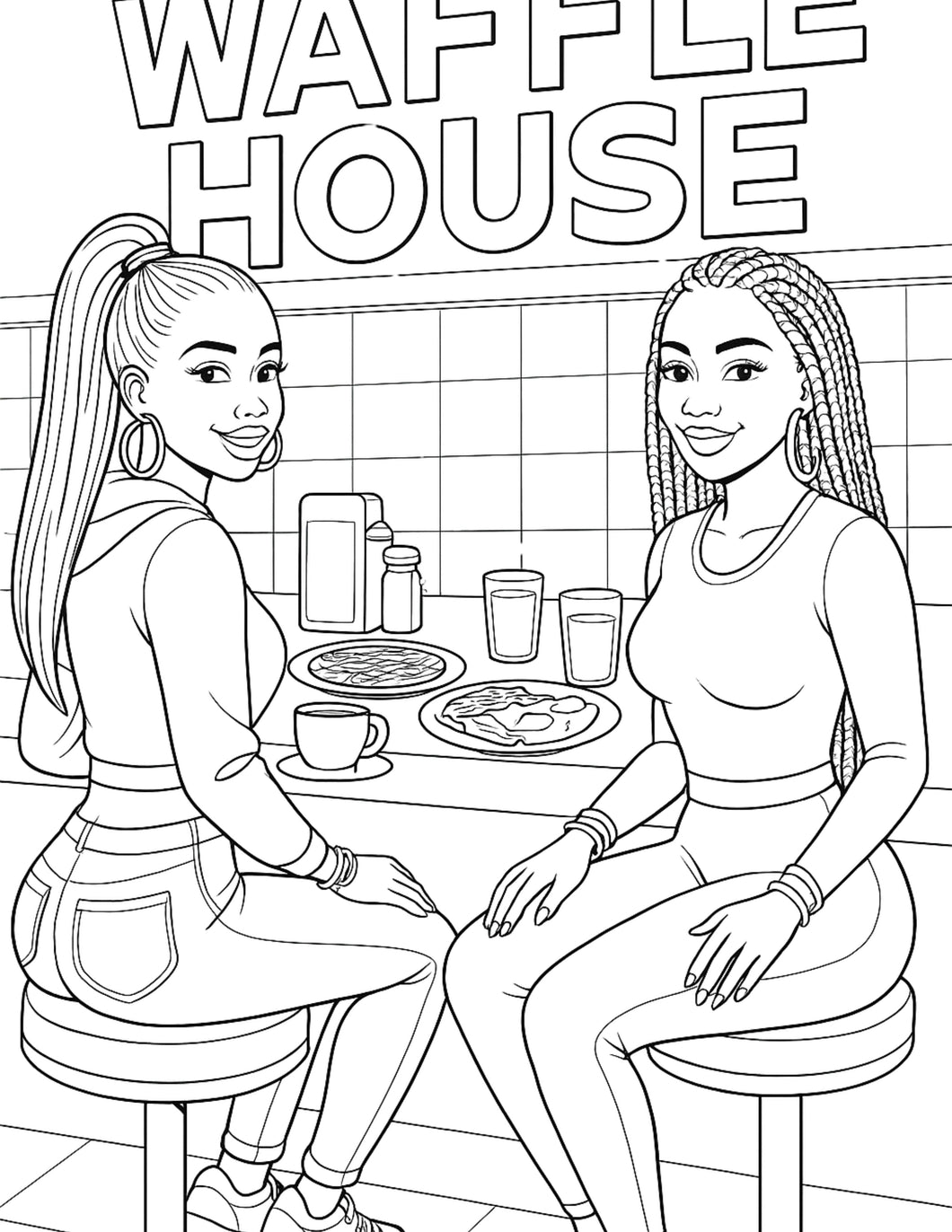 FREE Waffle House Coloring Page (Digital Download)