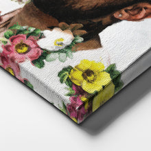 Load image into Gallery viewer, Mac Miller Floral Canvas Print – Rap Artist Painting Wall Art for Home Decor
