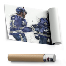 Load image into Gallery viewer, Brayden Point &amp; Nikita Kucherov Canvas Art – Tampa Bay Lightning Wall Decor

