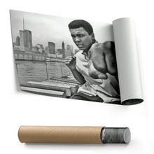 Load image into Gallery viewer, Muhammad Ali Punch Canvas – Black &amp; White Boxing Wall Art for Man Cave
