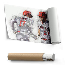 Load image into Gallery viewer, Shohei Ohtani &amp; Mike Trout Canvas Art – Los Angeles Angels Wall Decor
