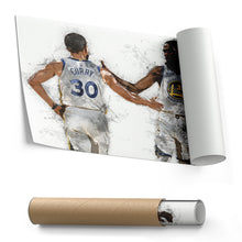 Load image into Gallery viewer, Stephen Curry &amp; Kevin Durant Canvas Art – Golden State Warriors Wall Decor
