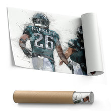 Load image into Gallery viewer, Jalen Hurts &amp; Saquon Barkley Canvas Art – Philadelphia Eagles Wall Art
