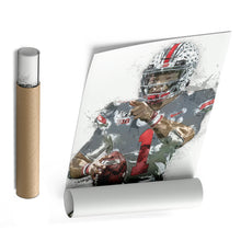 Load image into Gallery viewer, Justin Fields Canvas Art – Ohio State Buckeyes Wall Decor
