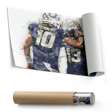 Load image into Gallery viewer, Justin Herbert &amp; Keenan Allen Canvas Art – Los Angeles Chargers Wall Decor
