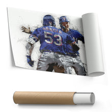 Load image into Gallery viewer, Adolis Garcia &amp; Corey Seager Canvas Art – Texas Rangers Wall Decor
