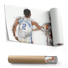 Load image into Gallery viewer, Shai Gilgeous-Alexander &amp; Josh Giddey Canvas Art – Oklahoma City Thunder Wall Decor

