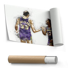 Load image into Gallery viewer, Magic Johnson &amp; Kareem Abdul-Jabbar Canvas Art – Los Angeles Lakers Wall Decor
