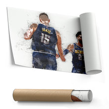 Load image into Gallery viewer, Nikola Jokic &amp; Jamal Murray Canvas Art – Denver Nuggets Wall Decor

