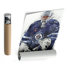 Load image into Gallery viewer, Connor Hellebuyck Canvas Art – Winnipeg Jets Wall Decor
