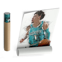 Load image into Gallery viewer, LaMelo Ball Canvas Art – Charlotte Hornets Wall Decor

