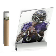 Load image into Gallery viewer, Lamar Jackson Canvas Art – Baltimore Ravens Wall Decor
