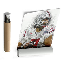 Load image into Gallery viewer, C.J. Stroud Canvas Art – Ohio State Buckeyes Wall Decor
