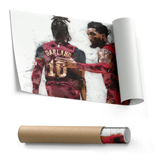 Load image into Gallery viewer, Donovan Mitchell &amp; Darius Garland Canvas Art – Cleveland Cavaliers Wall Decor
