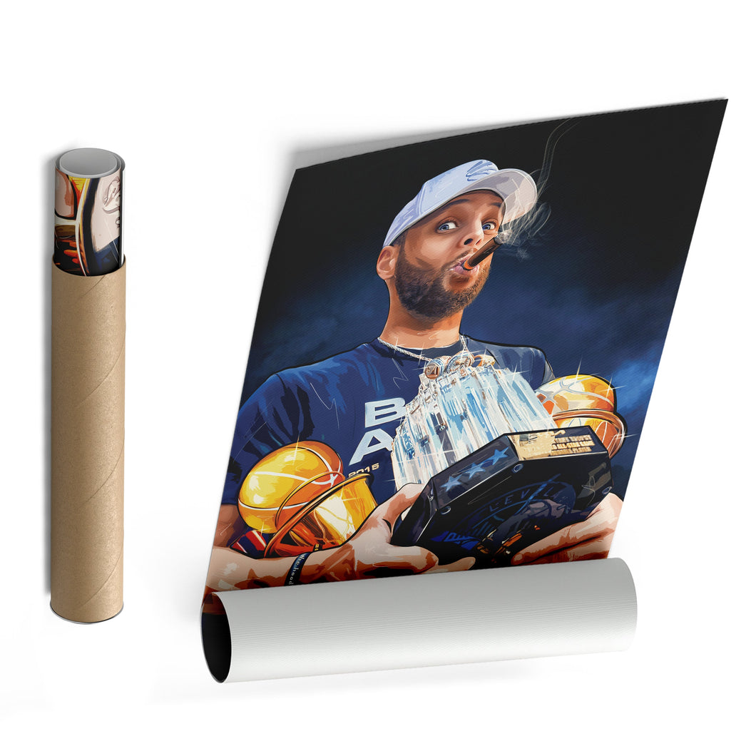 Stephen Curry Canvas – NBA Wall Art for Kids Decor